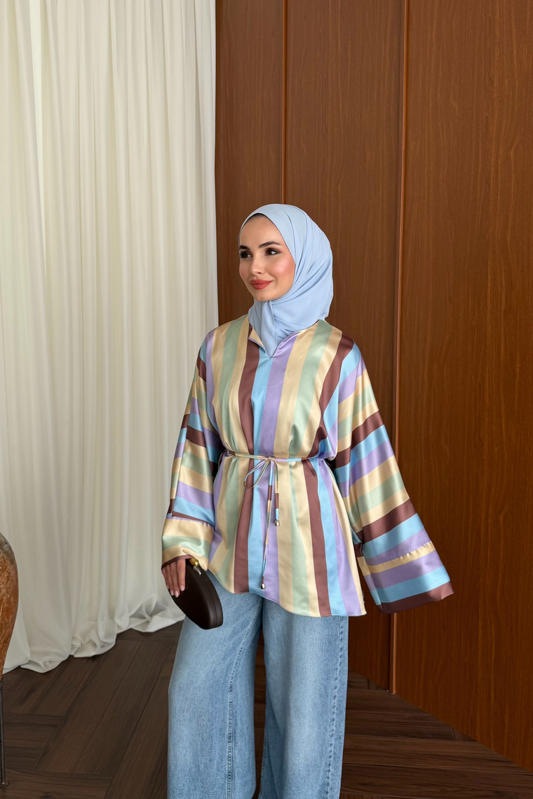 Asimetrik Kesim Bluz - LİLA