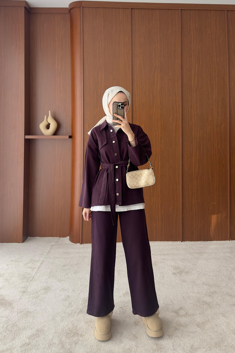 Bağlama Detay İkili Denim Takım - MÜRDÜM