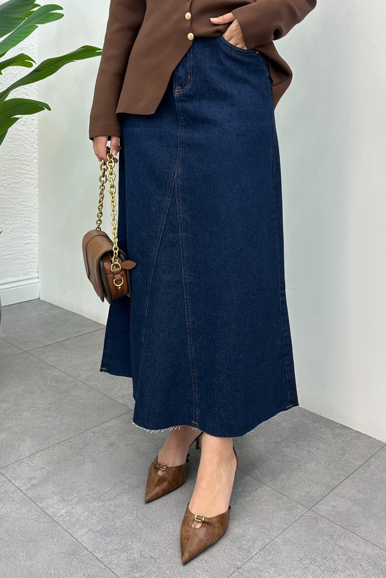 Denim Etek - LACİVERT