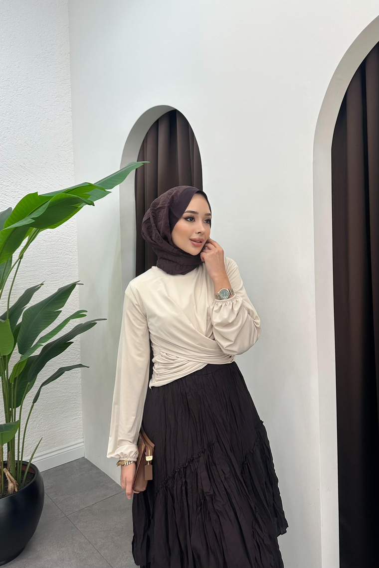 Drape Detaylı Bluz - TAŞ
