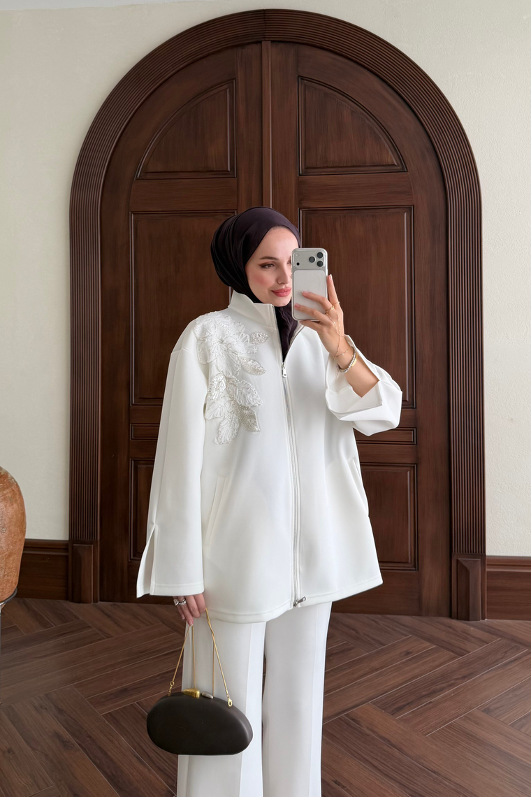 Melora Premium Scuba Takım - BEYAZ