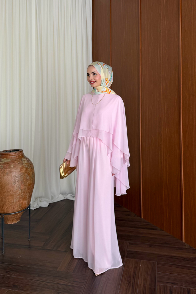 Minosa Şifon Pantolon Takım - PEMBE