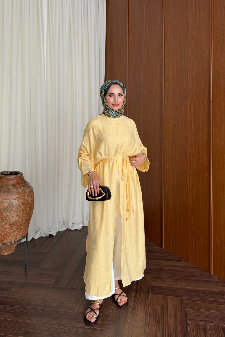 Monika Yırtmaçlı Kimono - SARI