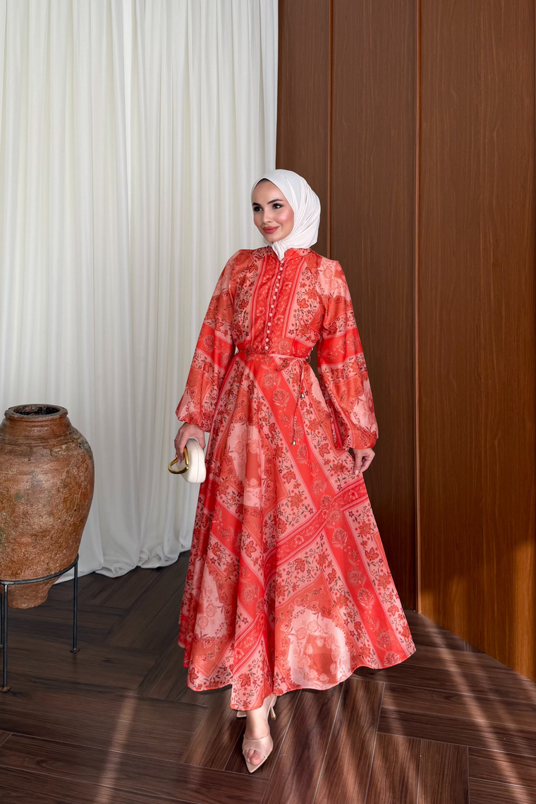 Sahra Tasarım Elbise - TURUNCU