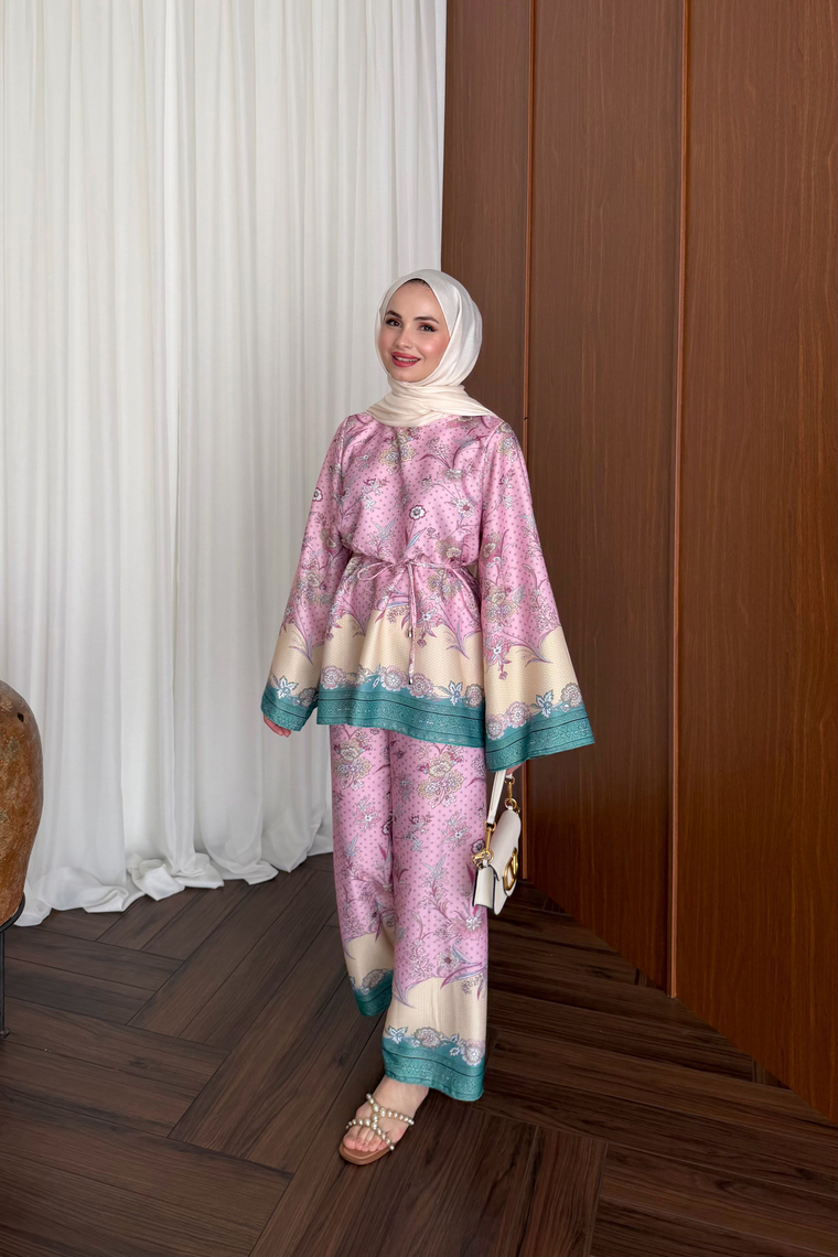 Sima Tasarım Pantolon Takım - PEMBE