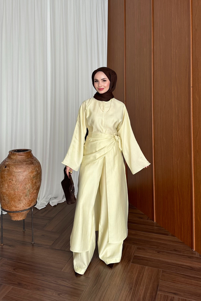 Üçlü Modal Pantolon Takım - SARI