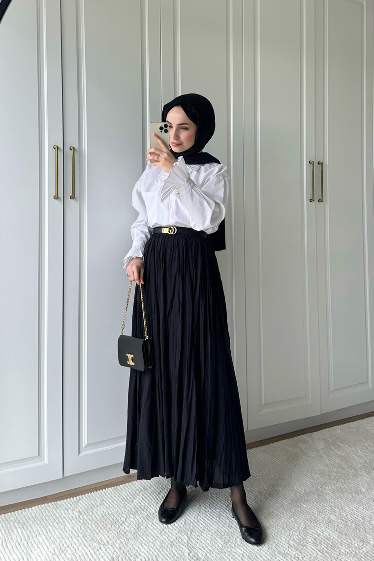 Vual Crush Pamuklu Etek - SİYAH
