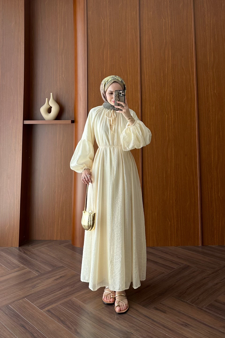 Adesa Parçalı Tasarım Elbise - BUTTER YELLOW