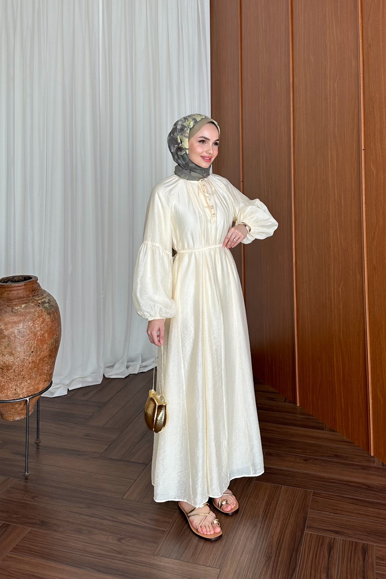 Adesa Parçalı Tasarım Elbise - BUTTER YELLOW