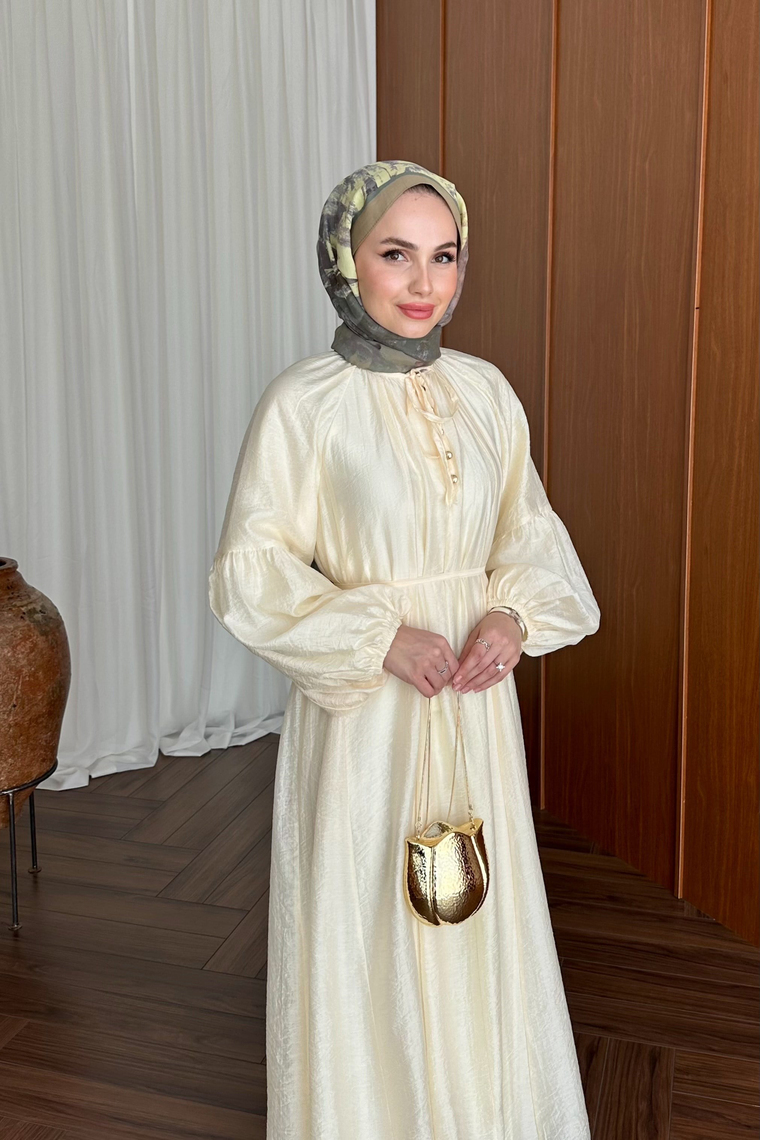 Adesa Parçalı Tasarım Elbise - BUTTER YELLOW