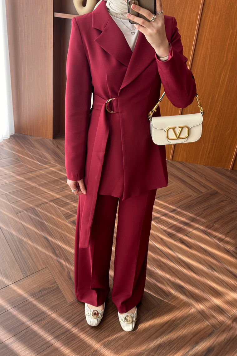 Alea Premium Pantolon Takım - BORDO