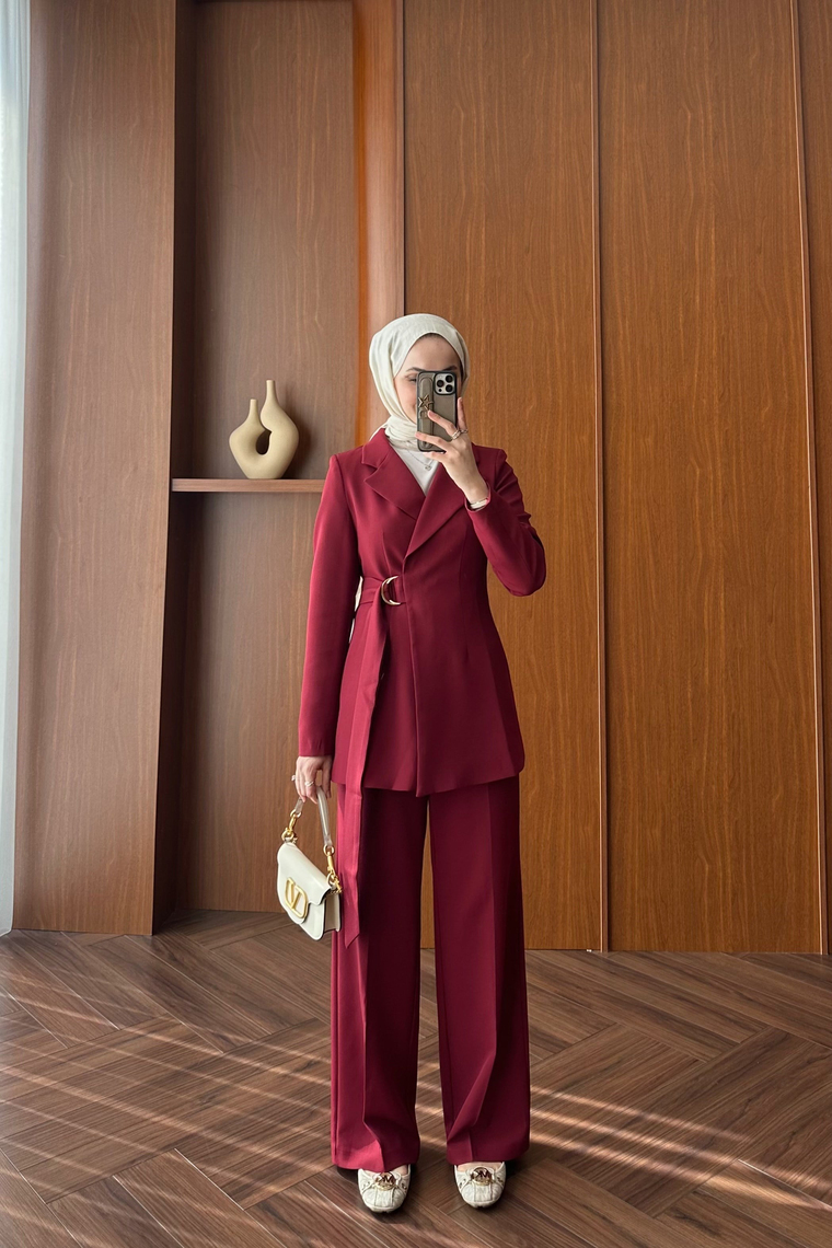 Alea Premium Pantolon Takım - BORDO