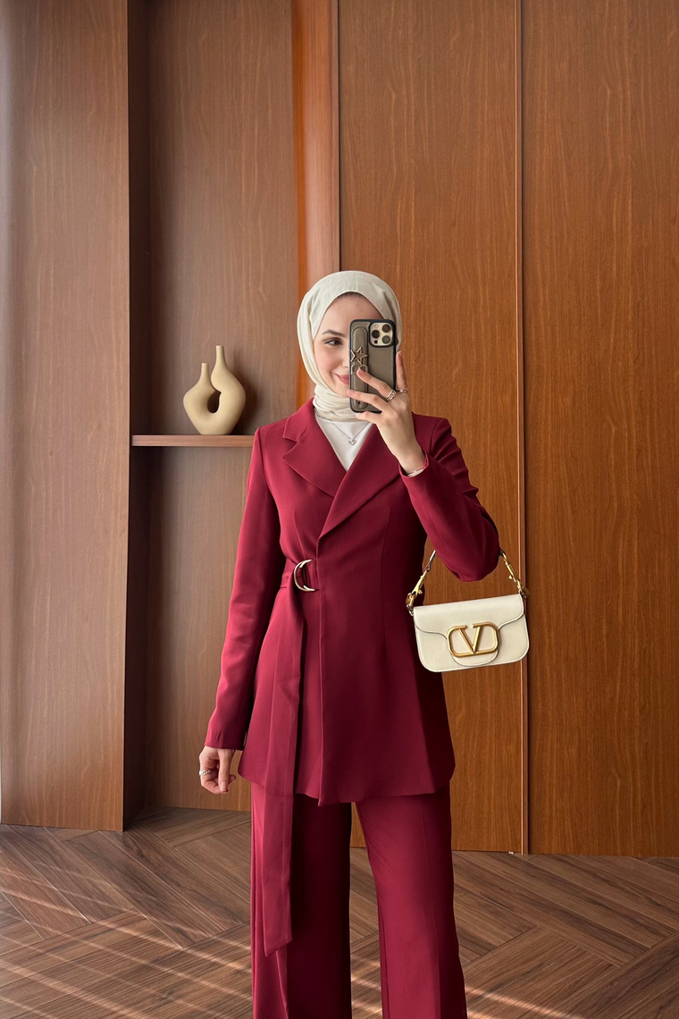 Alea Premium Pantolon Takım - BORDO