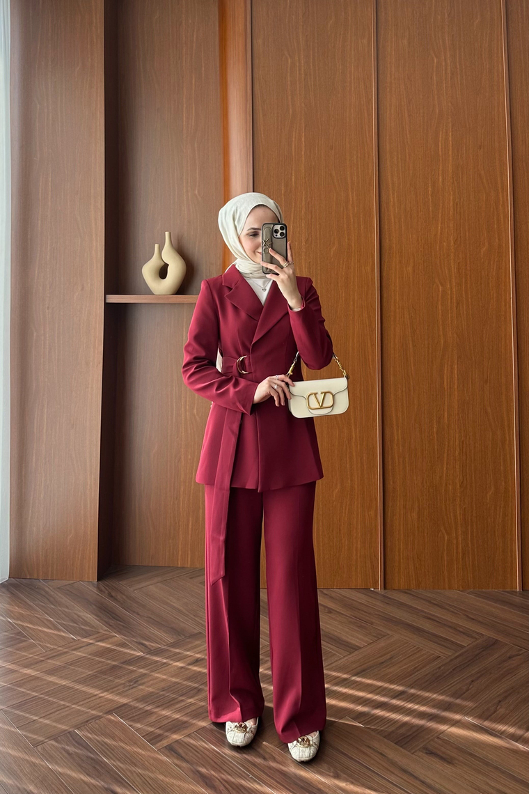 Alea Premium Pantolon Takım - BORDO