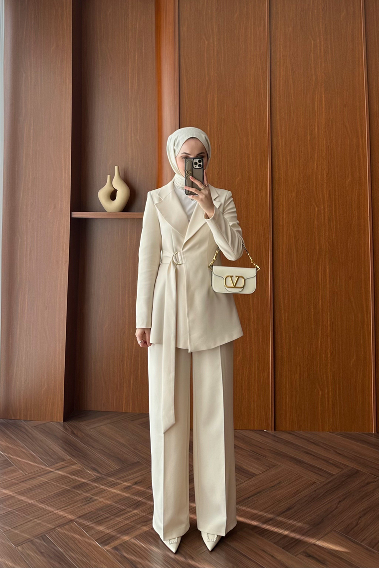 Alea Premium Pantolon Takım - EKRU