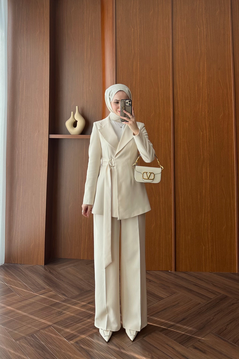 Alea Premium Pantolon Takım - EKRU