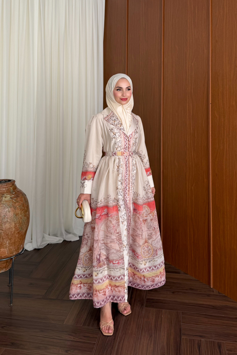 Almila Premium Elbise - KİREMİT