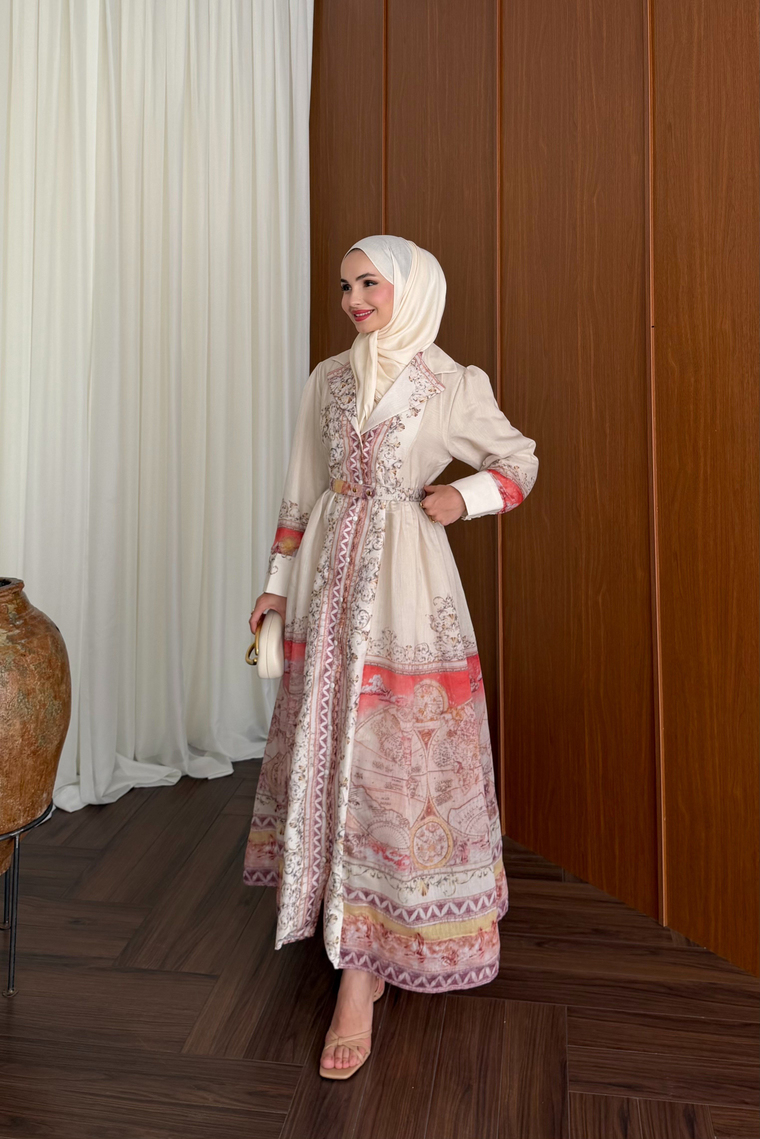 Almila Premium Elbise - KİREMİT