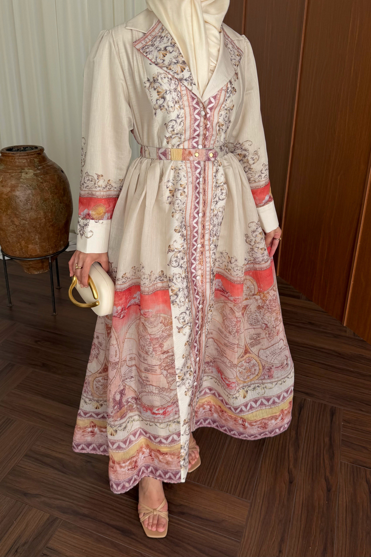 Almila Premium Elbise - KİREMİT