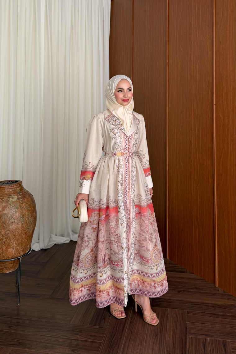 Almila Premium Elbise - KİREMİT