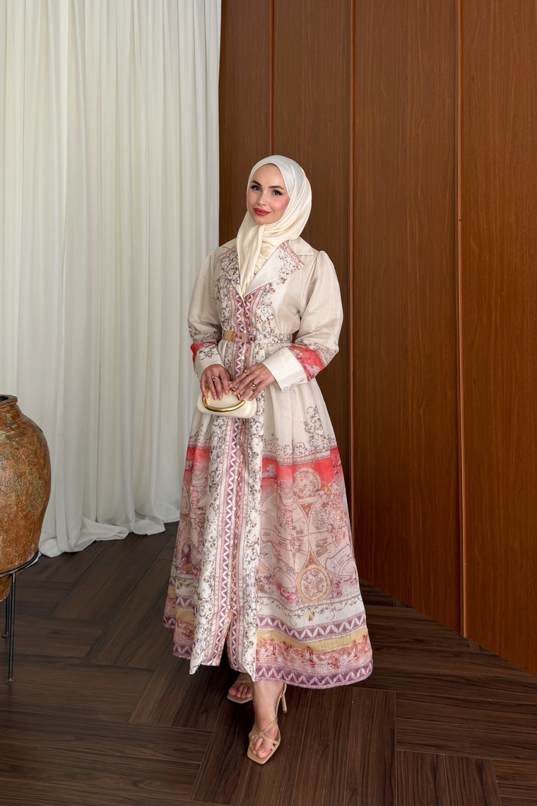 Almila Premium Elbise - KİREMİT