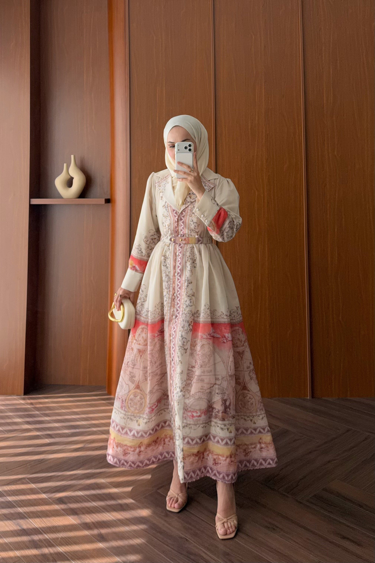 Almila Premium Elbise - KİREMİT