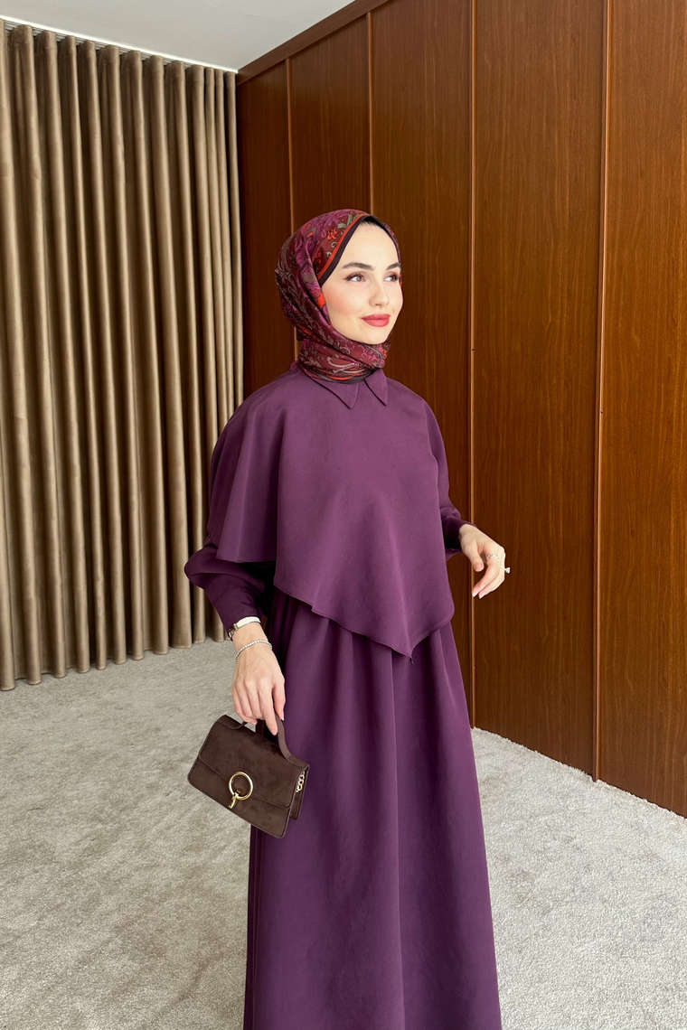 Amira Pelerin Detaylı Elbise - MOR