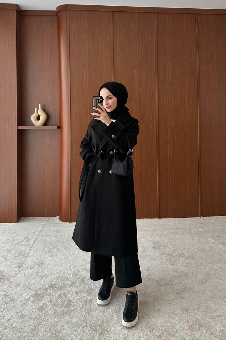 Amora Kaşe Kaban - SİYAH