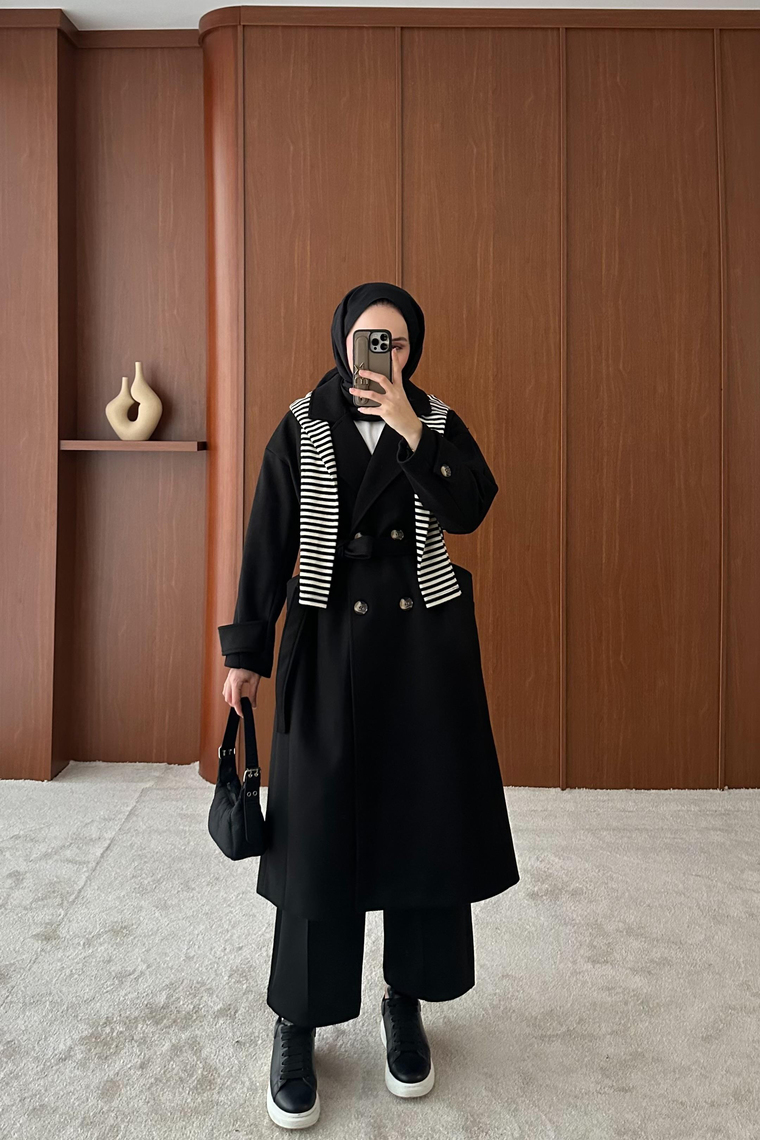 Amora Kaşe Kaban - SİYAH