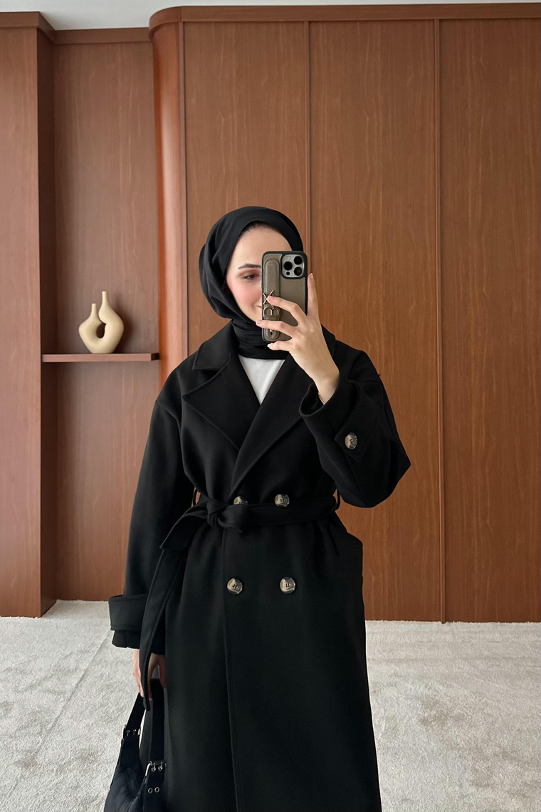 Amora Kaşe Kaban - SİYAH