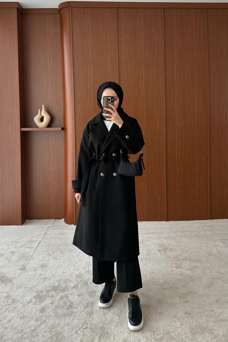 Amora Kaşe Kaban - SİYAH