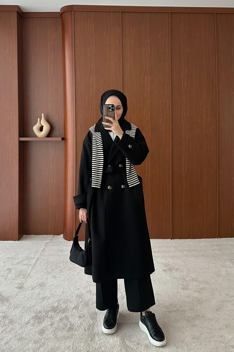 Amora Kaşe Kaban - SİYAH
