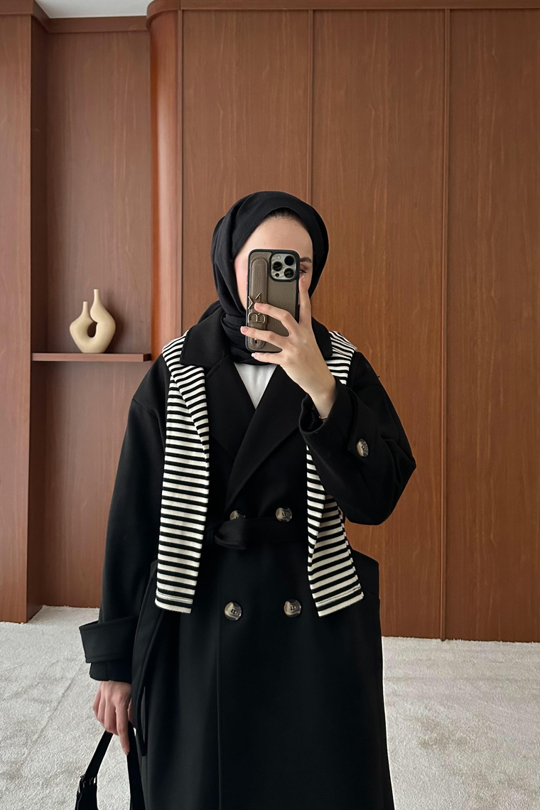 Amora Kaşe Kaban - SİYAH