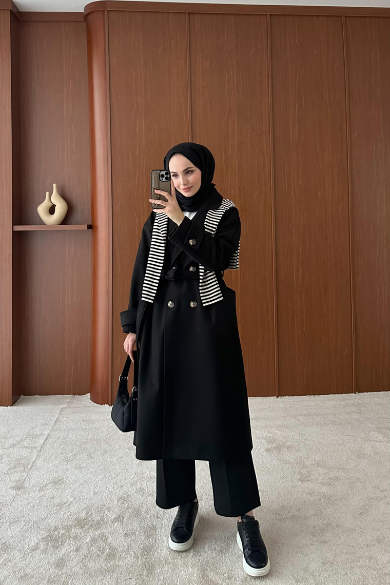 Amora Kaşe Kaban - SİYAH