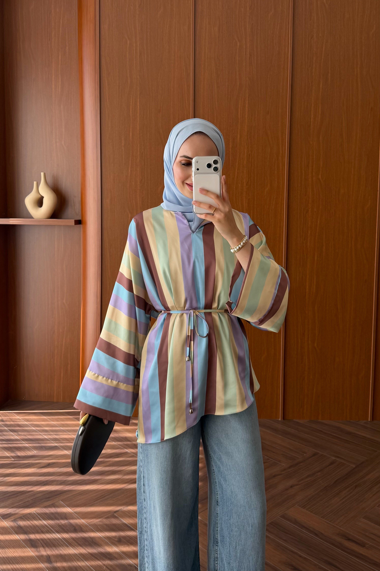 Asimetrik Kesim Bluz - LİLA