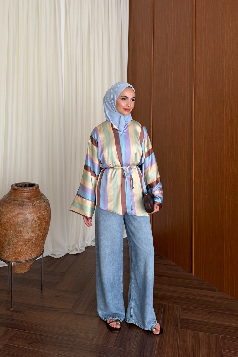 Asimetrik Kesim Bluz - LİLA