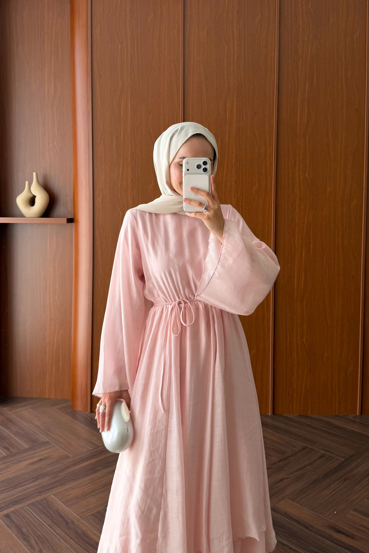 Asimetrik Kesim Elbise - PEMBE