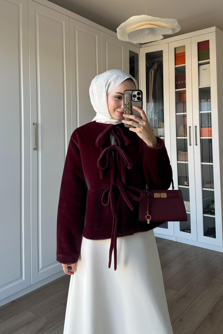 Bağlama Detay GoldFox Ceket - BORDO