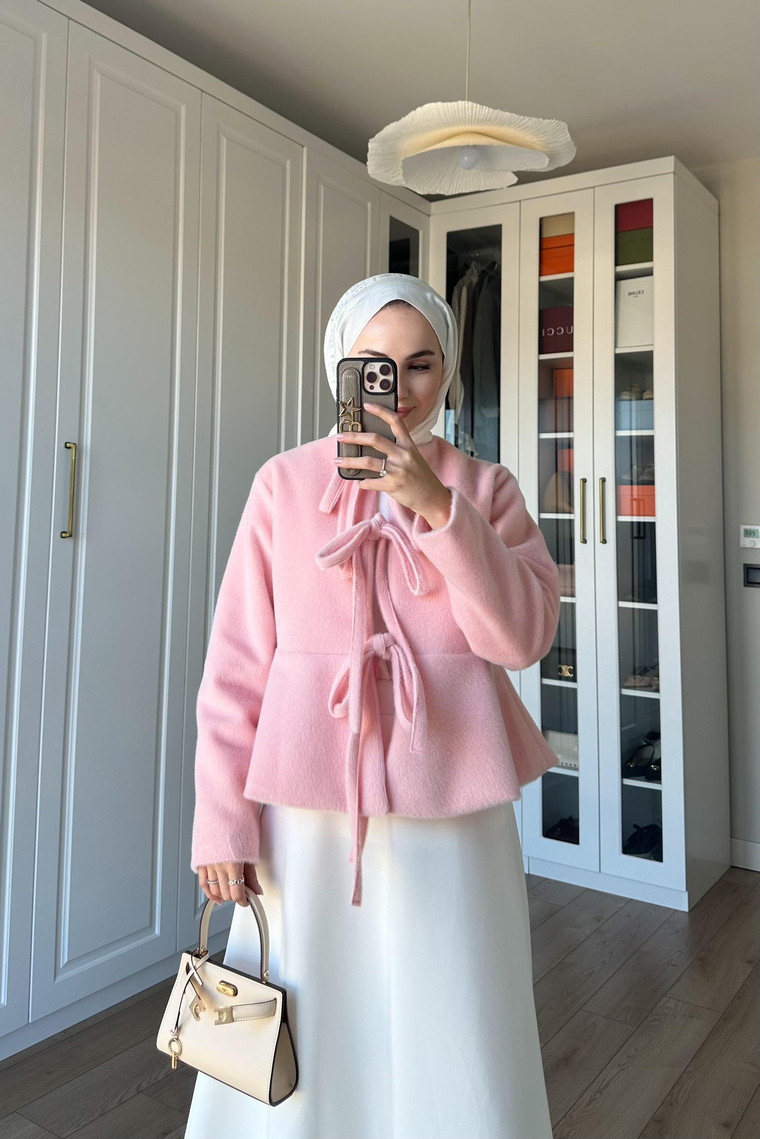 Bağlama Detay GoldFox Ceket - PEMBE