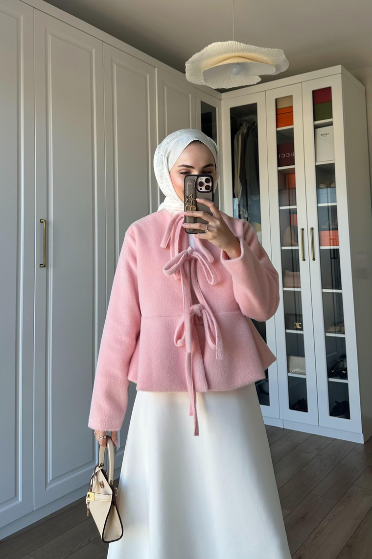 Bağlama Detay GoldFox Ceket - PEMBE