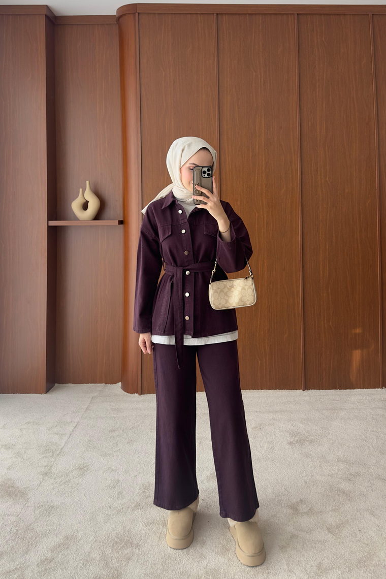 Bağlama Detay İkili Denim Takım - MÜRDÜM