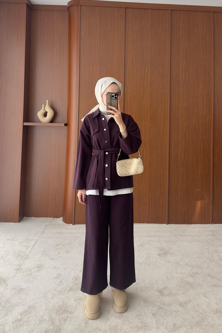 Bağlama Detay İkili Denim Takım - MÜRDÜM