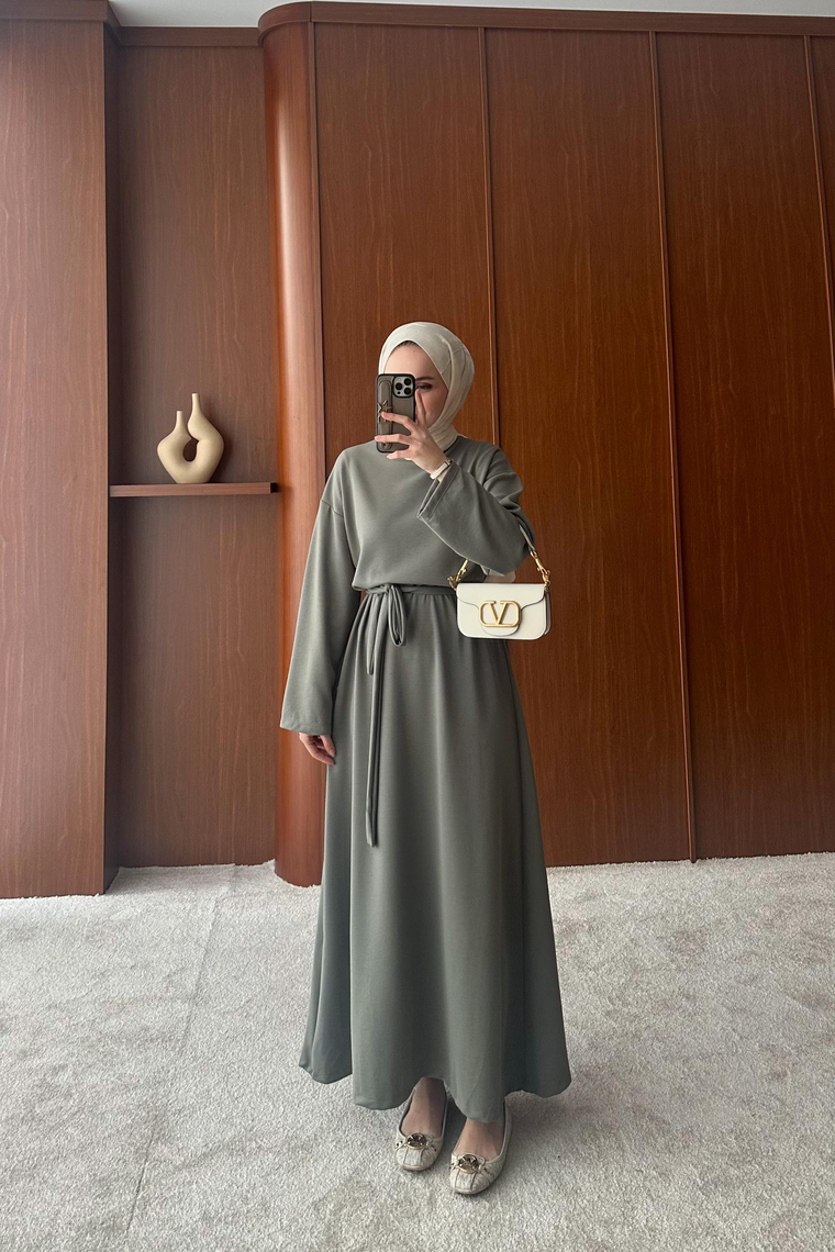 Basic Oysho Elbise - HAKİ