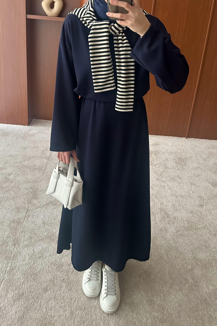 Basic Oysho Elbise - LACİVERT