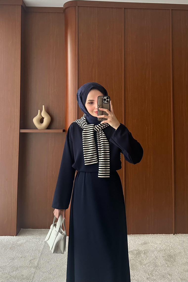 Basic Oysho Elbise - LACİVERT