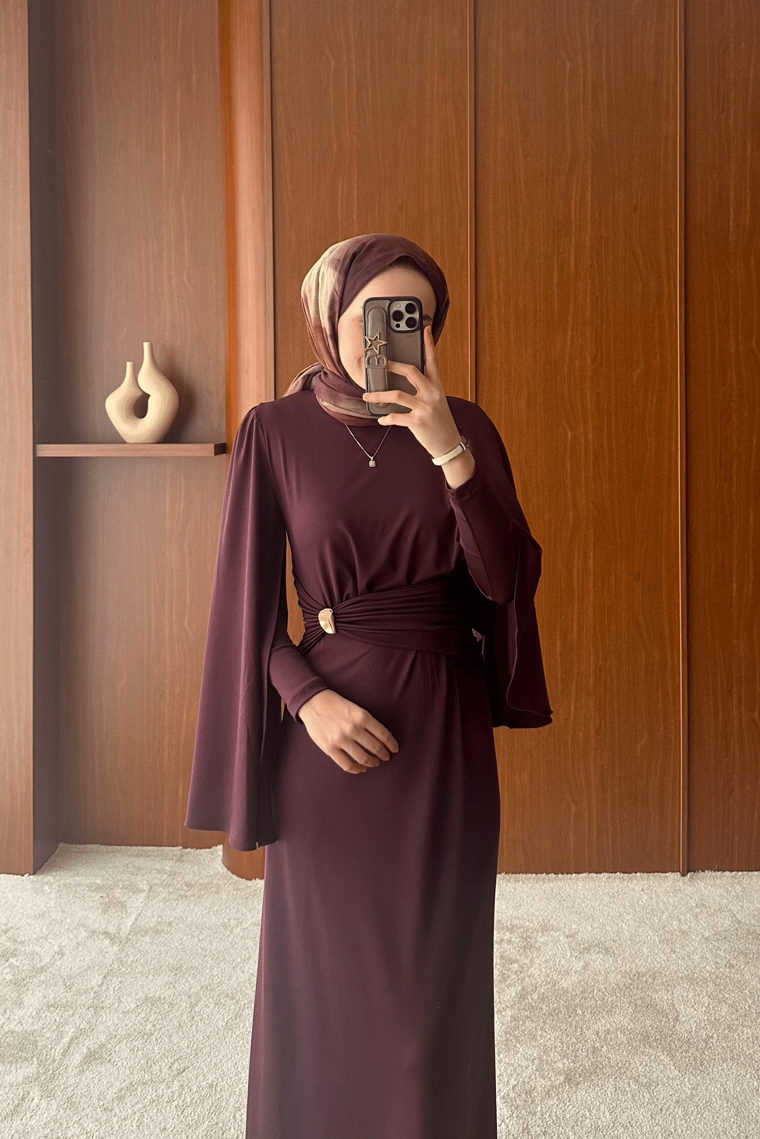 Denila Broş Detay Elbise - MÜRDÜM