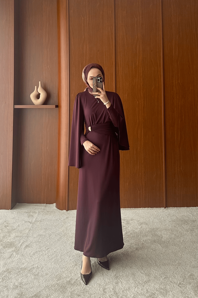 Denila Broş Detay Elbise - MÜRDÜM