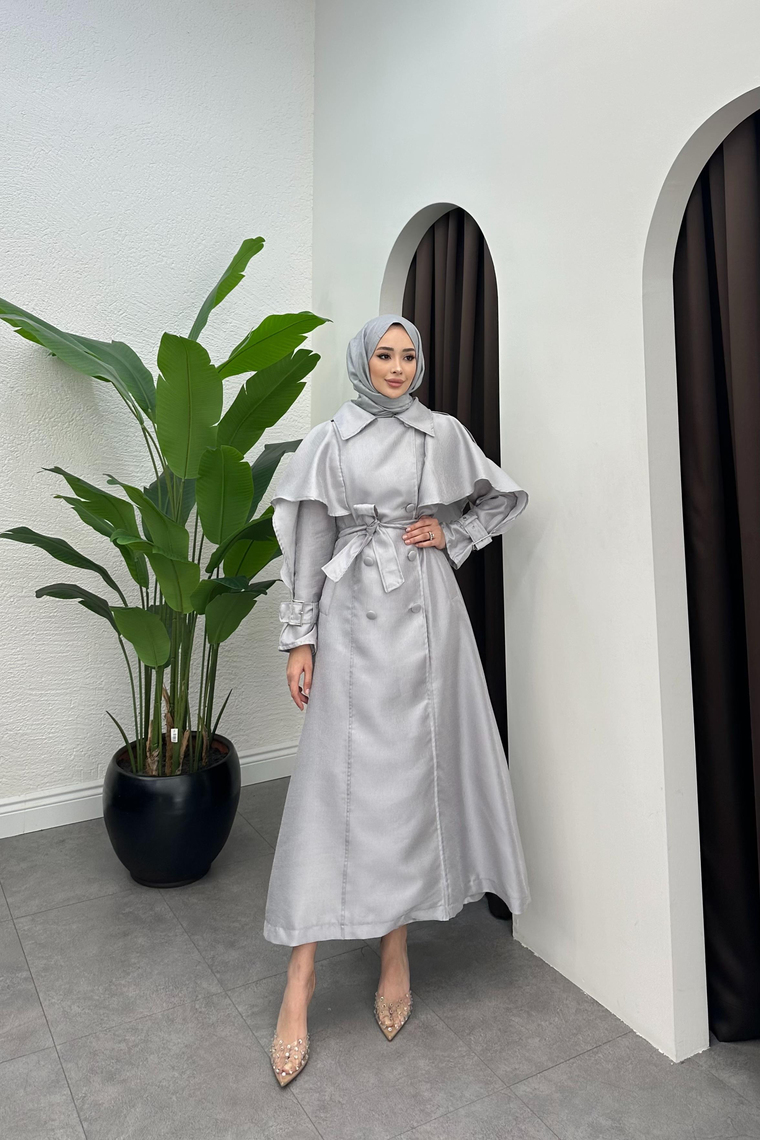 Dina Trenç Elbise - GRİ