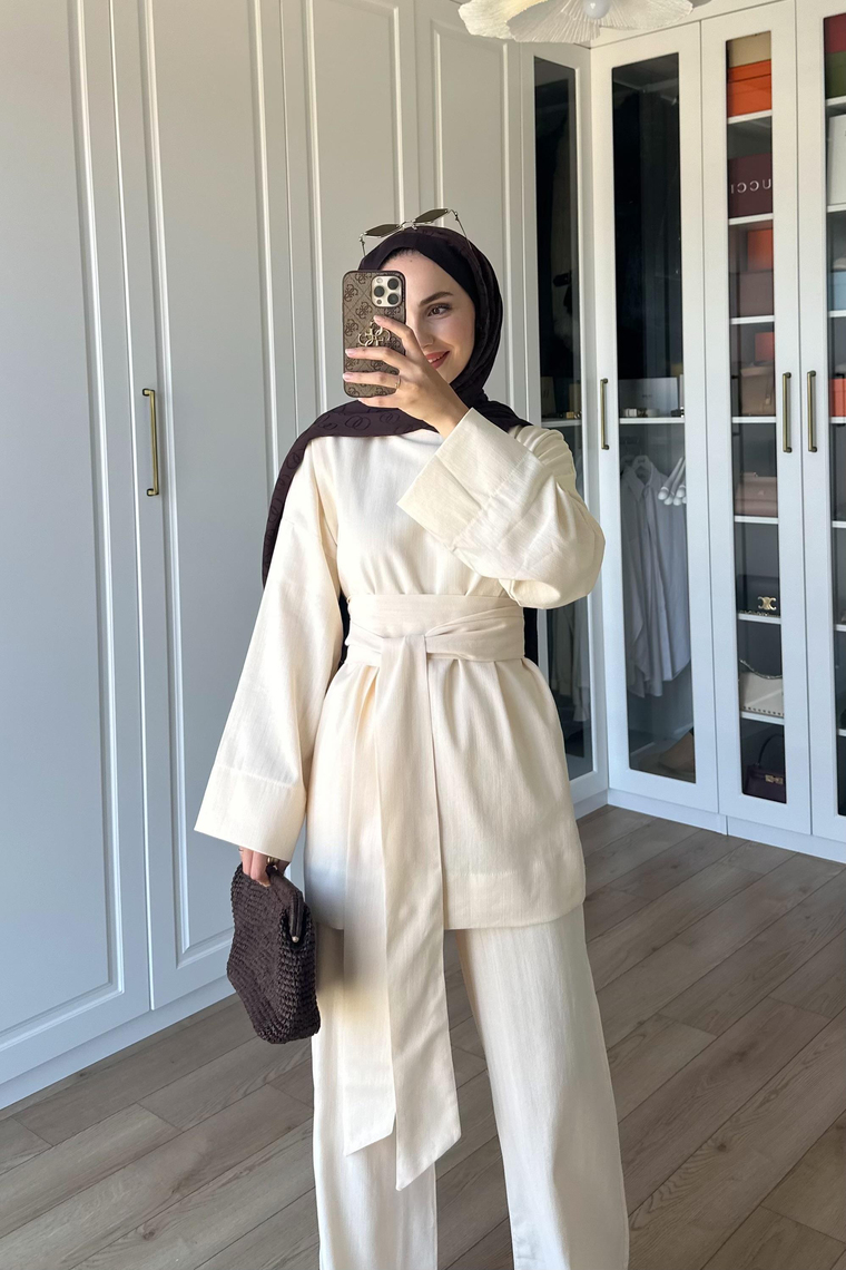 Diyane Pantolon Takım - EKRU