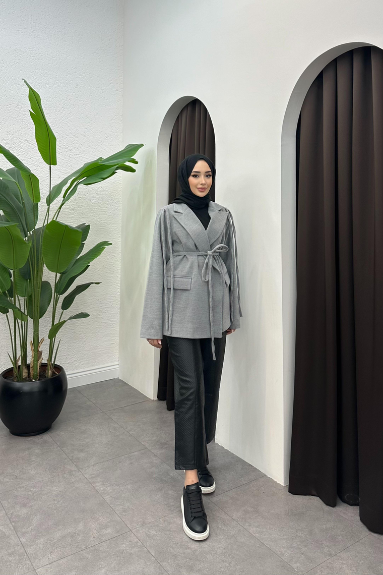 Elina Premium Kaşe Ceket - GRİ
